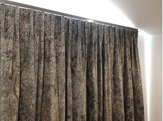 Velvet curtains on square rod
